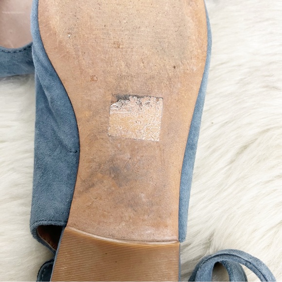 Madewell April Blue Suede Lace Up Ballet Flats Size 7.5 - Picture 8 of 8
